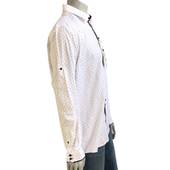 NEW Z8 Clothing Button Down Dotted White Red Western Top Men's Size 2XL NWT $80 - Picture 3 of 9